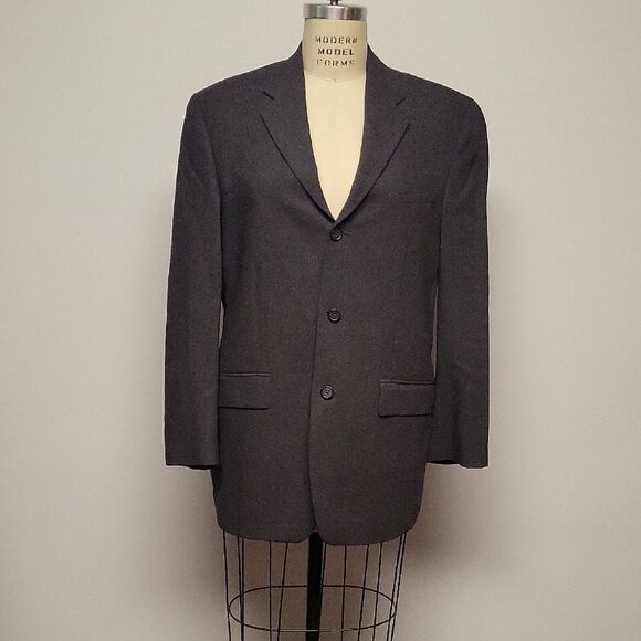DKNY Essentials 100% Wool Charcoal Men's Blazer, Size 42L - Picture 1 of 5